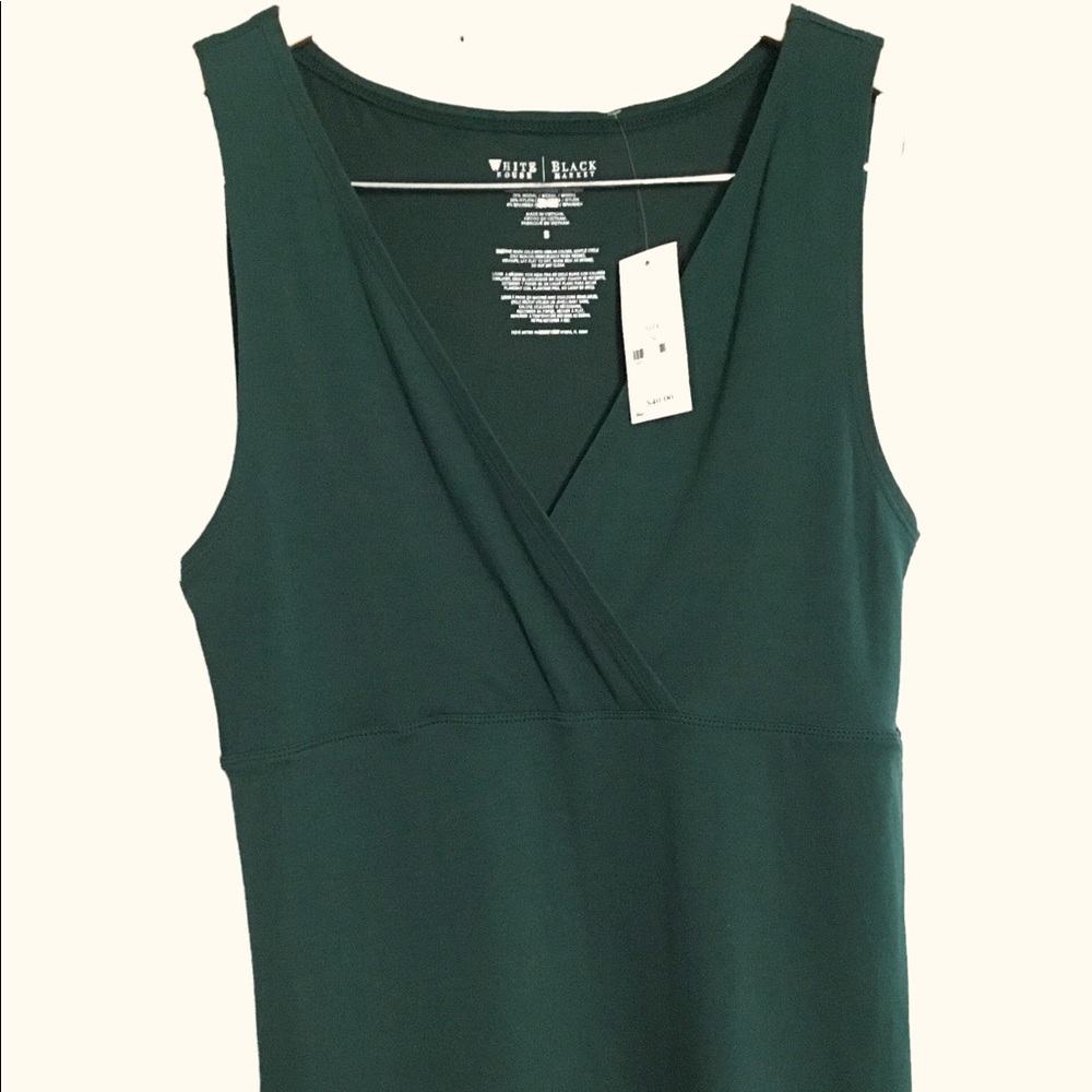 NWT WHBM Green Crossover Tank Top